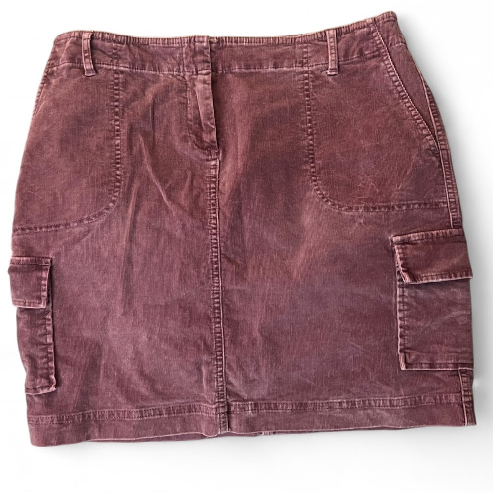 NWOT J. Jill Burgundy Corduroy Cargo Mini Skirt